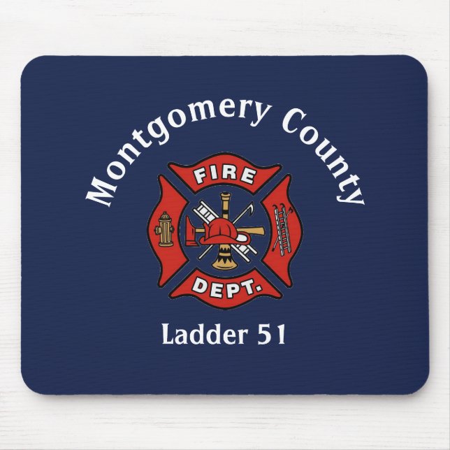 Fire Department Logo Custom Mouse Pad (Front)