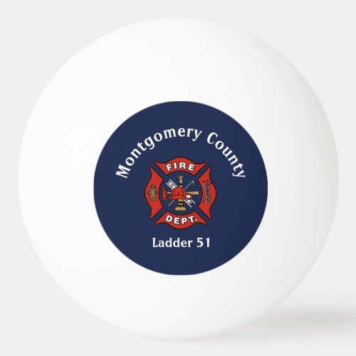 Fire Department Logo Custom  Ping Pong Ball