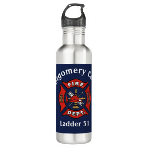 Fire Department Logo Custom  Stainless Steel Water Bottle