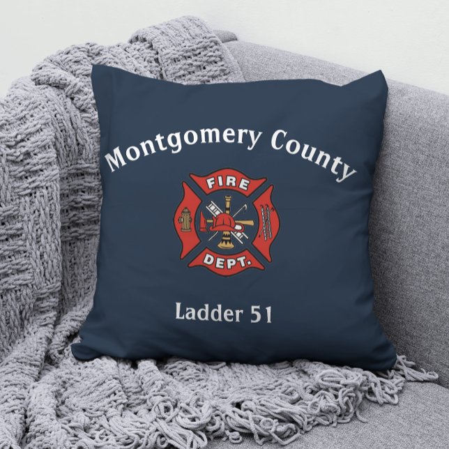 Fire Department Logo Custom Throw Pillow (Creator Uploaded)