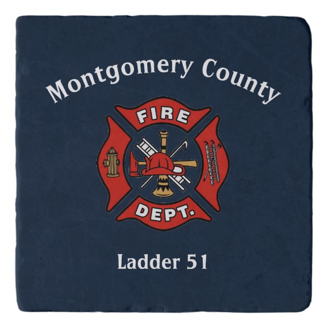 Fire Department Logo Custom  Trivet (Front)