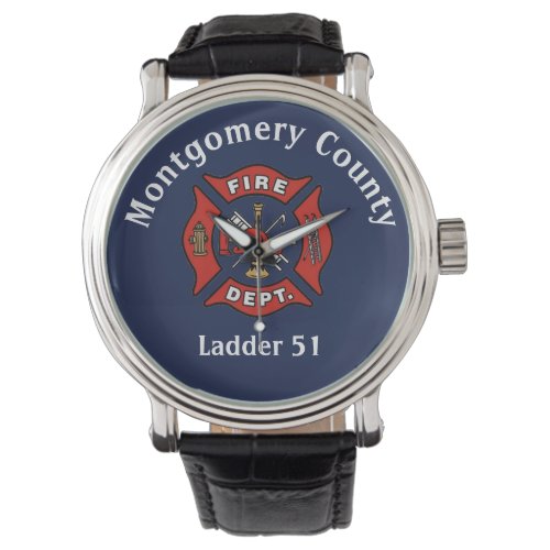 Fire Department Logo Custom Watch