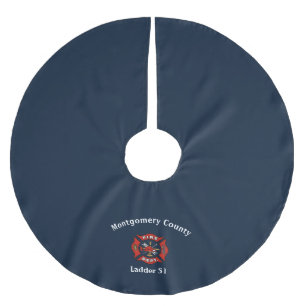 Fire Department Logo Customizable Brushed Polyester Tree Skirt