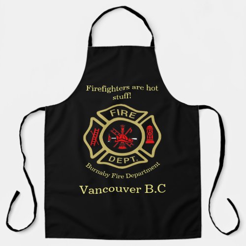 Fire Department logo Firefighters are hot stuff RG Apron