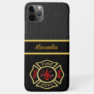 Fire Department logo Gold And Back Badge gold 11 iPhone 11 Pro Max Case