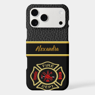 Fire Department logo Gold And Back Badge gold 11 iPhone 17 Pro Max Case