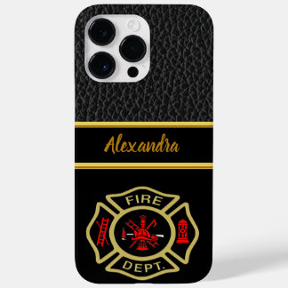 Fire Department logo Gold And Back Badge gold Case-Mate iPhone 14 Pro Max Case
