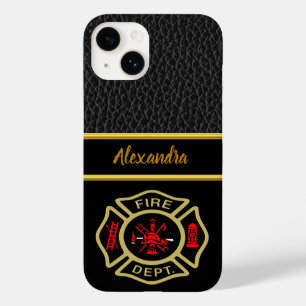 Fire Department logo Gold And Back Badge gold Case-Mate iPhone 14 Case