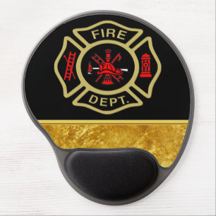 Fire Department logo Gold And Back Badge gold Gel Mouse Pad