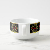 Fire Department logo Gold And Back Badge gold Soup Mug (Back)
