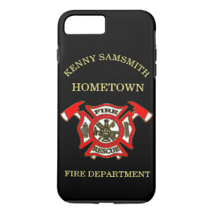 Fire Department logo Gold And Red Badge iPhone 8 Plus/7 Plus Case