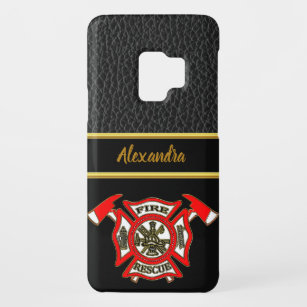 Fire Department logo Gold And Red Badge Case-Mate Samsung Galaxy S9 Case