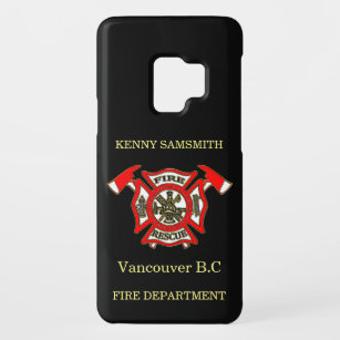 Fire Department logo Gold And Red Badge With Axes Case-Mate Samsung Galaxy S9 Case