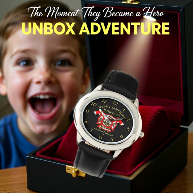 Fire Department Logo Gold And Red Badge With Axes Watch (Creator Uploaded)