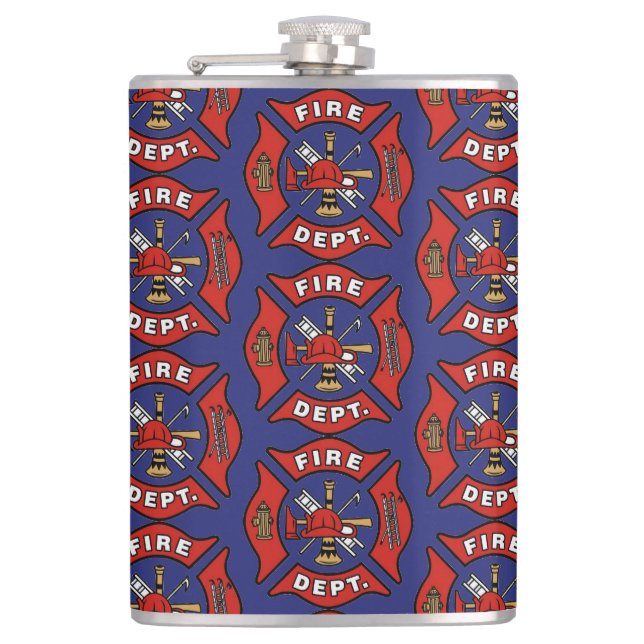 Fire Department Logo Pattern Flask (Front)