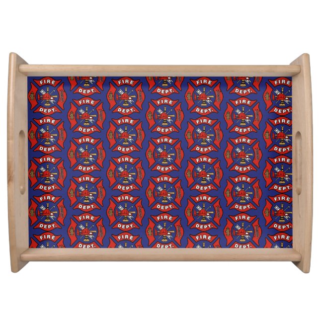 Fire Department Logo Pattern Serving Tray (Front)