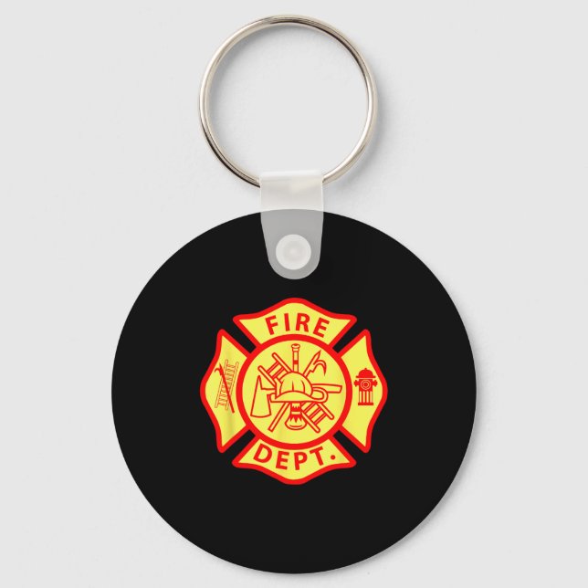 Fire Department Logo Uniform Fireman Symbol Firefi Keychain (Front)