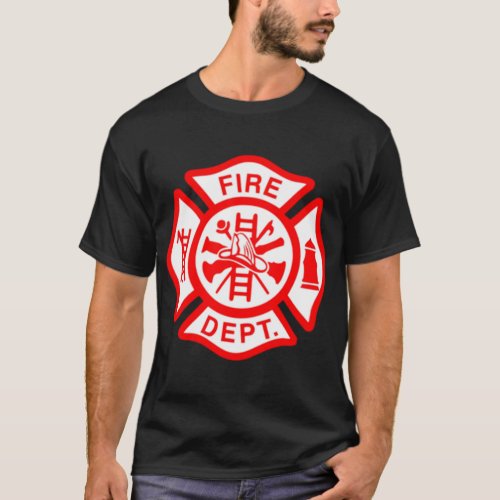 Fire Department Logo Uniform Fireman Symbol Firefi T_Shirt