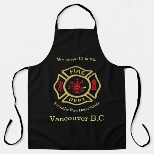 Fire Department logo We serve to save RG Apron
