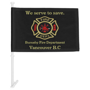 Fire Department logo We serve to save RG Car Flag