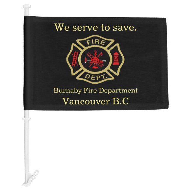 Fire Department logo We serve to save RG Car Flag (Front)