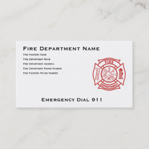 Fire Department Maltese Cross Business Card