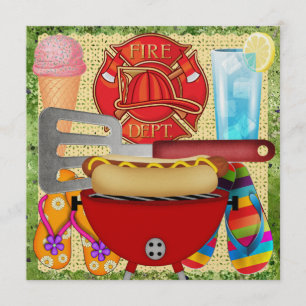 Fire Department Party - BBQ - SRF Invitation