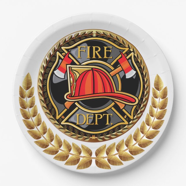 Fire Department Party Goods Paper Plates (Front)