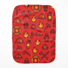 Fire Department pattern- Firefighter burp cloth