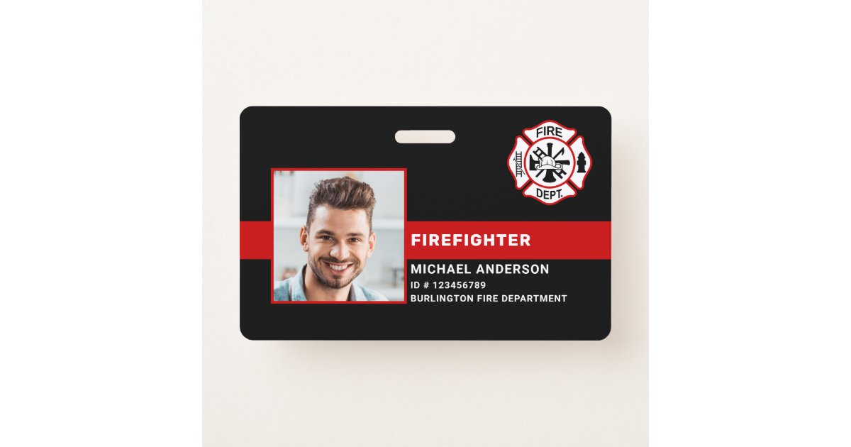 fire-department-personalized-photo-firefighter-id-badge-zazzle
