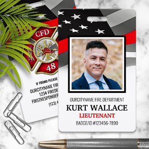 Fire Department Photo Firefighter ID Badge