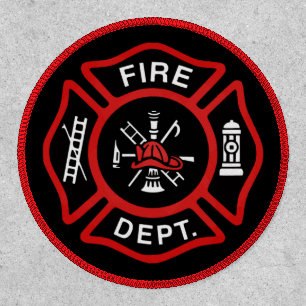 Fire Department Red Maltese Cross Patch