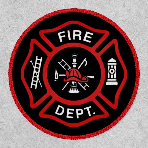 Fire Department Red Maltese Cross Patch