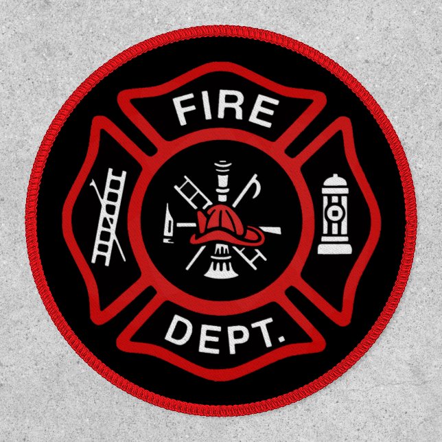 Fire Department Red Maltese Cross Patch (Front)