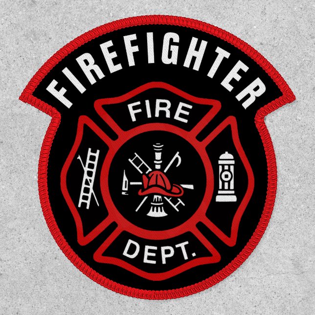 Fire Department Red Maltese Cross Patch (Front)