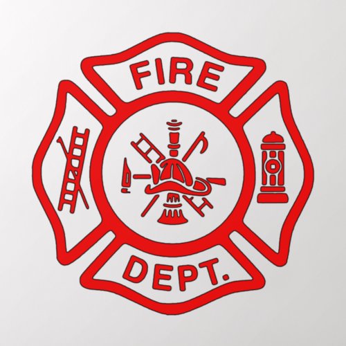 Fire Department Red Maltese Cross Wall Decal