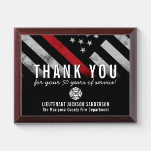 Fire Department Retirement Anniversary Firefighter Award Plaque