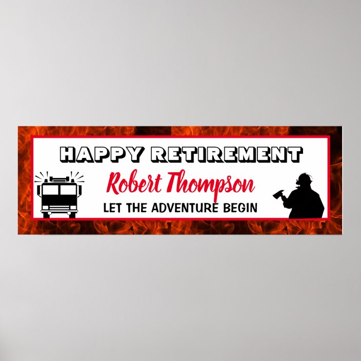 Fire Department Retirement Personalized Poster | Zazzle.com