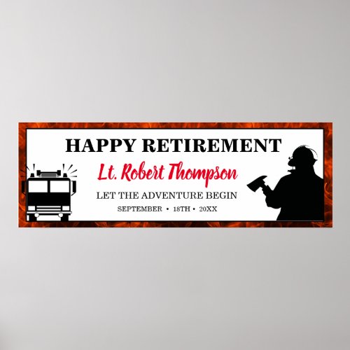 Fire Department Retirement Personalized Poster