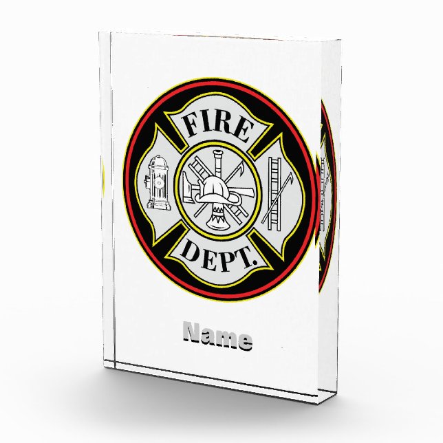 Fire Department Round Badge Acrylic Award (Right)