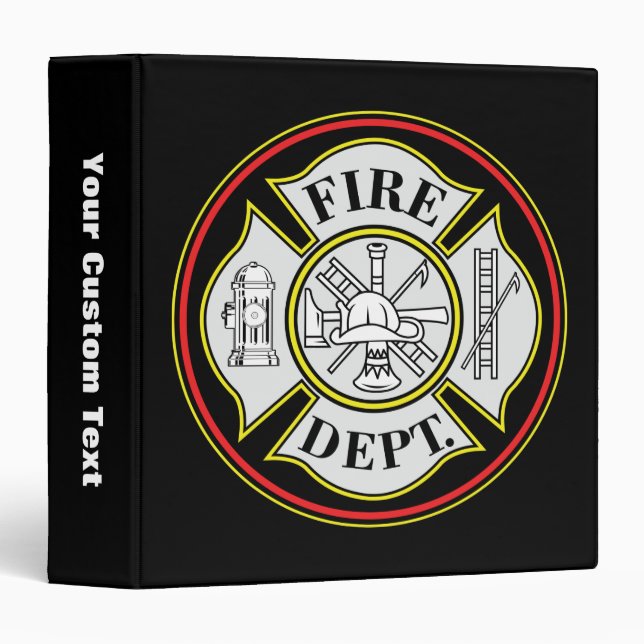 Fire Department Round Badge Binder (Front/Spine)