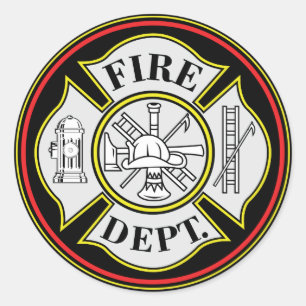 Fire Department Round Badge Classic Round Sticker