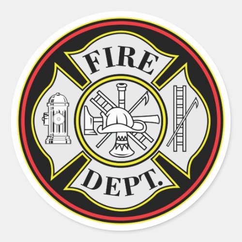 Fire Department Round Badge Classic Round Sticker