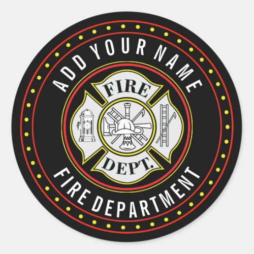 Fire Department Round Badge Classic Round Sticker