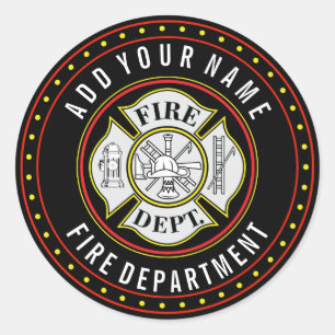 Fire Department Round Badge Classic Round Sticker