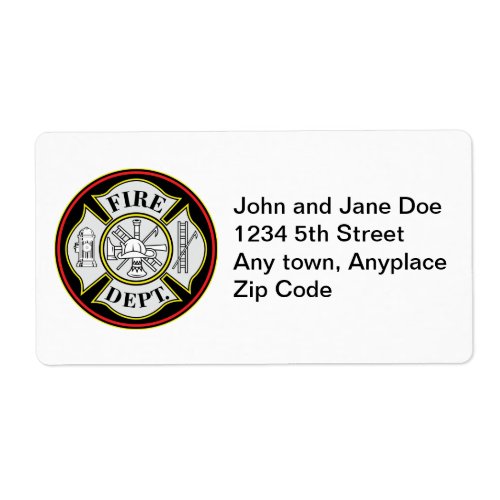 Fire Department Round Badge Label