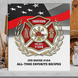 Fire Department Station House Recipe Cookbook 3 Ring Binder