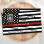 Fire Department Thin Red Line Emblem Firefighter Business Card