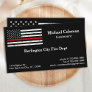Fire Department Thin Red Line Firefighter Business Card