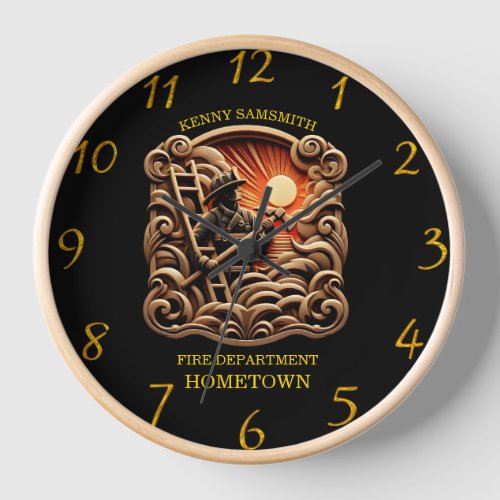 Fire Departments Badge Of Everyday Heroes Clock